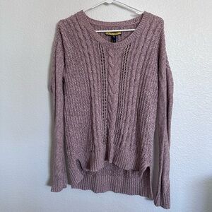 Aeropostale Prince and Fox dusty pink cable knit sweater
